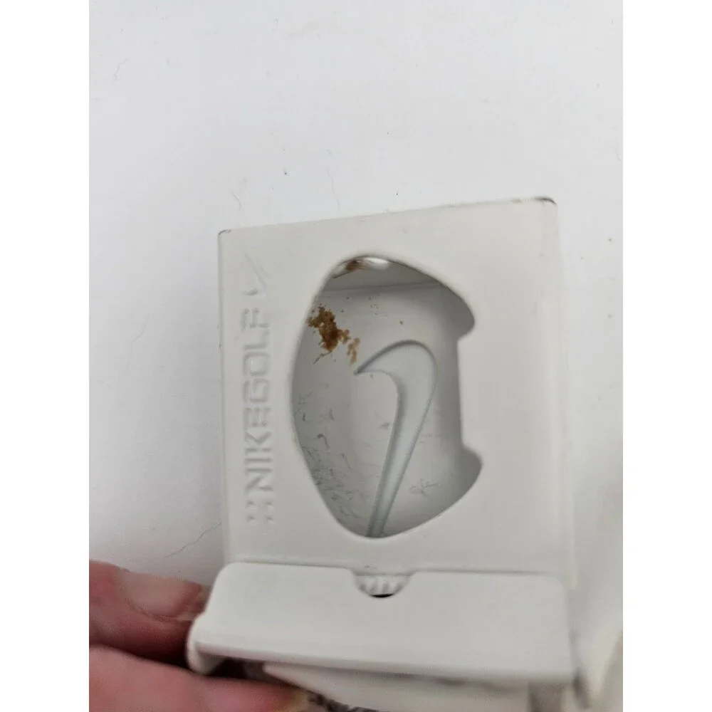 Nike Golf Web Belt White Adjustable Metal Swoosh Buckle Style 11113 OS